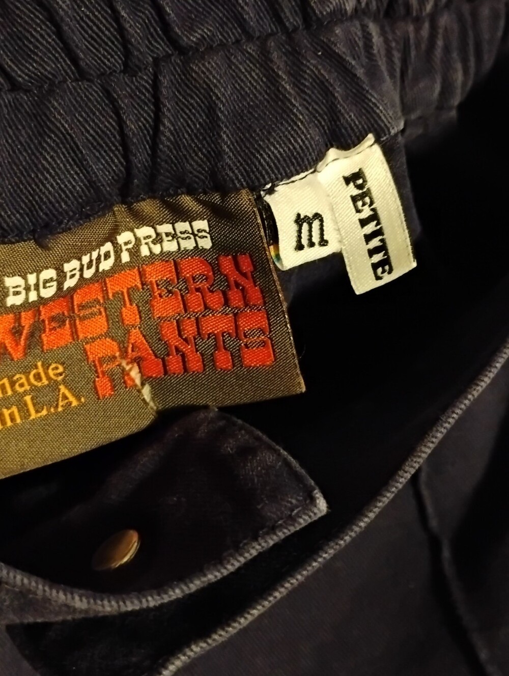 Vguc Big Bud Press Western Navy Petite Pants - Picture 2 of 3